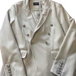 T Tahari  ligth stone Double-Breasted women blazer 10